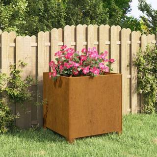 plantekasse med ben 42x40x43 cm cortenstål rustfarvet