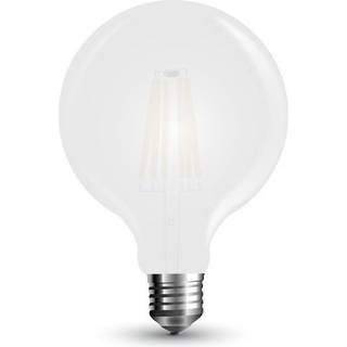 V-Tac 7W LED globepære - Kultråd, Ø12,5 cm, matteret glas, E27 - Dæmpbar : Ikke dæmpbar, Kulør : Varm