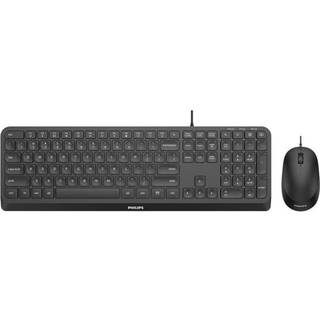 Philips SPT6207B - keyboard and mouse set - QWERTY - Tastatur & Mus sæt - Nordisk - Sort