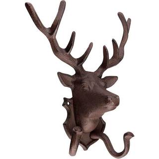 Wandgarderobe Metall Hirsch Gusseisen Braun Garderobenhaken Wandhaken