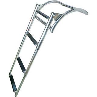 Foldbar badestige til gummibåd, 3 trin, teleskopisk 86.8 - 37 cm, 25.4 cm, til pontoner op til Ø50 cm