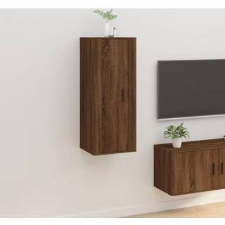 Væghængt Tv-Skab 40X34,5X Etræ Brun Eg - 1 / 40 cm / 100 cm