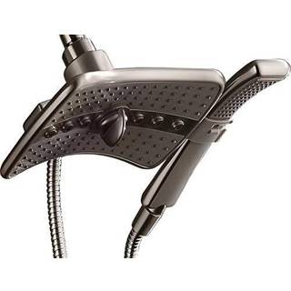 Lyse brusere bruserhoved combo med to sprayindstilling fast bruserhoved og h?ndholdt med gr?t ansigt b?rstet nikkel