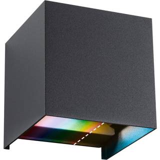 Paulmann Cybo LED udendørs væglampe, RGBW, 10x10cm, antracit