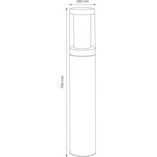 Stibelysning i rustfrit stål 1256, havvandsbestandig 75 cm