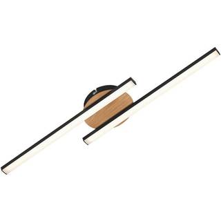 Go LED-loftlampe 2 lk sort/trædekoration lineær