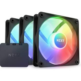 NZXT F120 RGB Core 3-pack & RGB Controller - Black - Kabinet køler - 120mm - Sort med RGB LED lys - 34 dBA