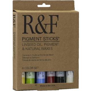 R&F Handmade Paints 2810 Oil Pigment Stick Set med 6 farver indledende farver