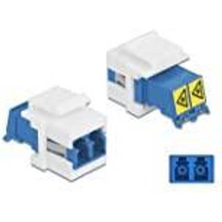 Delock Keystone LC duplex adapter - Hun til Hun - Blå/Hvid