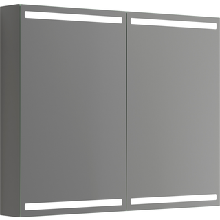 Scanbad Luna Level Spejlskab 80x100 cm m/2 låger - grå mat