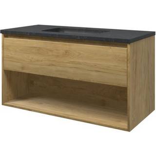 Sanibell Proline møbelsæt 100 x 46 cm, 1 skuffe, og åben hylde. Ideal eg