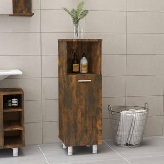 badeværelsesskab 30x30x95 cm konstrueret træ røget egetræ