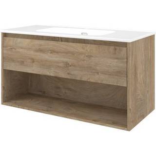 Sanibell Proline møbelsæt 100x46cm rå eg 1 skuffe åben hylde