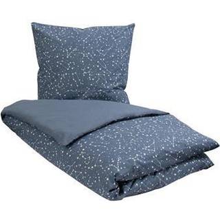 Sengetøj 150x210 cm - Zodiac blue - Stjernebillede - Dynebetræk i 100% Bomuld - Borg Living sengesæt