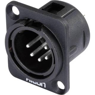 Hicon HI-X5DM-M XLR-stik Flangestik, kontakter lige