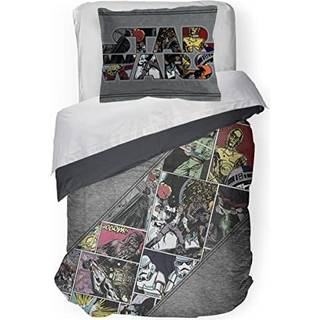 Jay Franco Star Wars Comic Full Comforter & Sham Set - Kids Super Soft Bedding - Fade Resistent Microfiber (Official Star Wars Product)