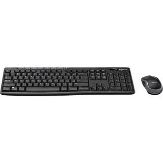 Logitech Wireless Combo MK270 tastatur Mus inkluderet RF trådløst QWERTY US International Sort, Sølv