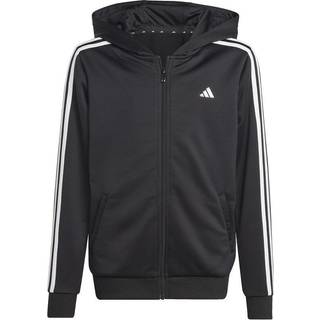adidas Essentials 3-Stripes Full-Zip Hoodie Kids - Black, White, Size 128 - black