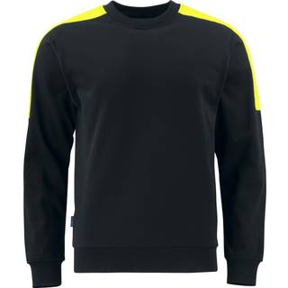 ProJob 642125 2125 sweatshirt 100% bomuld / Arbejdstrøje Sort/Gul L