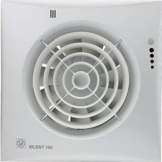 Ventilator Silent 100CHZ Visual m. kontraspjæld, kuglelejer, timer og hygrostat