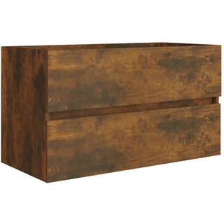 badeværelsesskab 80x38,5x45 cm konstrueret træ røget egetræ