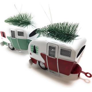 Kurt Adler R?de og gr?nne campister, der tr?kker tr?er tin juleferie ornamenter s?t p? 2