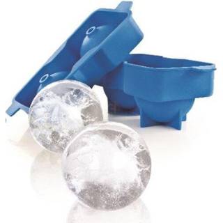 Ægte Neptune Sphere Ice Cube Mold - Food -Safe Silicone Large Craft Ice Ball Maker Mold til cocktails - 2,25 tommer iskugler Blåt 2 -delt sæt på