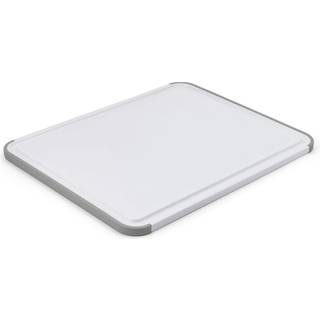 KitchenAid Classic Plastic Cutting Board med omkredsgrøft og ikke -glidekanter opvaskemaskine Safe 11 tommer x 14 tommer hvid og grå
