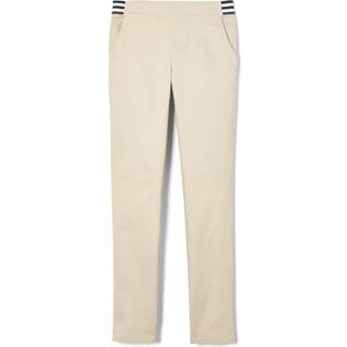 Fransk toastpiger stort tr?k p? tynde pasformede stretchbukser med elastisk talje og lommer skoleuniform til b?rn khaki 16