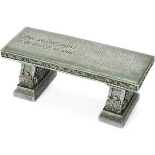 Roman Memorial Bench med vers indskrevet på top 15,25-tommer harpiks lille