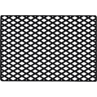Dixie Black Grid Dørmåtte 60x90 Cm - Dørmåtter Gummi Sort - 37426
