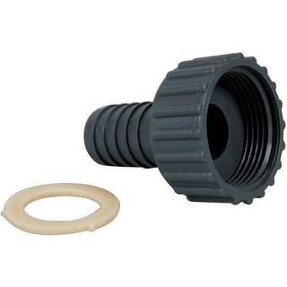 Slangeadapter til afløb Barka PG1425, 1 1/4" G (BSP) (indvendig) / 25 mm (1") slange, plast, grå