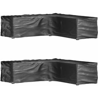 L-formede havemøbelovertræk 2 stk. 250x250x70 cm 16 øjer