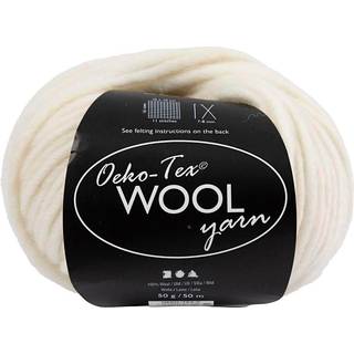 Højkvalitets Uldgarn Off White, 50m - 50g