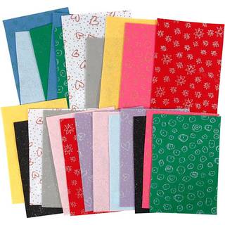 Hobbyfilt 21x30 cm - 24 ark i assorterede farver