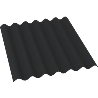 Bølgeplade mørkegrå B9 1025x1180mm m/strips FK 41310002 fuldkantet