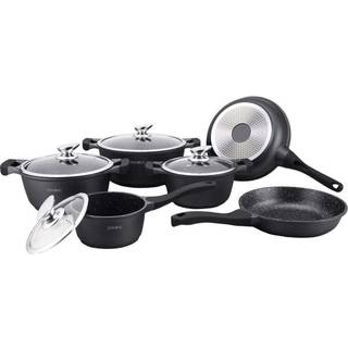 Cookware Gold Collection - Die Cast Alu - 10Pcs - BLACK - Royalty Line