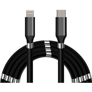 SERO QC magnet kabel, USB-C - lightning, 2 m, sort