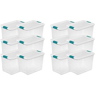 Sterilit 12-pakke stable opbevaringsbakke med l?g klar plastdesign 25 liter