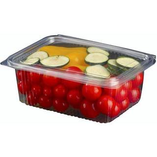Plastbakke m/hængslet låg PET 182x142x70mm 1000g 400stk/ka