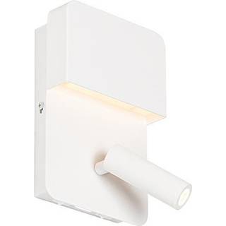 Væglampe hvid inkl. LED med USB og læselampe med switch - Robin