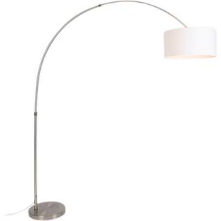 Bue lampe stål stofskærm hvid 50/50/25 justerbar - XXL