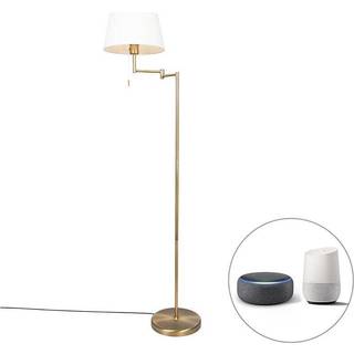 Smart Klassisk Gulvlampe Bronze med Hvid inkl. WiFi A60 - Ladas Fix
