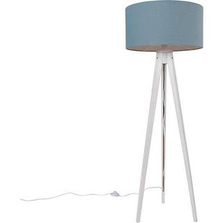 Gulvlampe Tripod hvid med lyseblå skærm 50 cm - Tripod Classic