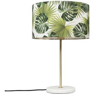 Moderne bordlampe messing med bladskærm 35 cm - Kaso