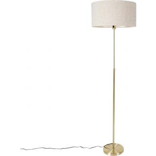 Gulvlampe justerbar guld med lysegrå skærm 50 cm - Parte