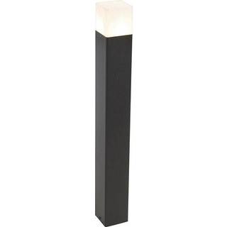 Stående udendørs lampe sort med opal hvid skygge 70 cm - Danmark