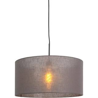 Moderne pendellampe sort med grå skærm 50 cm - Combi 1
