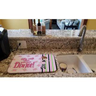 """" Caroline's Treasures Ballet Dance Stripes Brunette Dish Drying Mat 14 """" """" X 21 """" """" """"