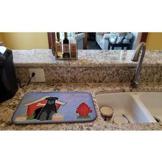 """" Caroline's Treasures Dog House Collection Standard Schnauzer Black Dish Drying Mat 14 """" """" X 21 """" """" """"